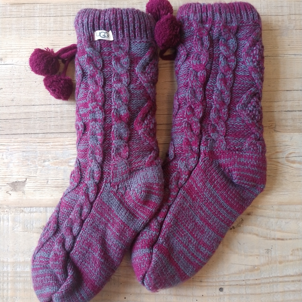 UGG plush knit slip on socks.